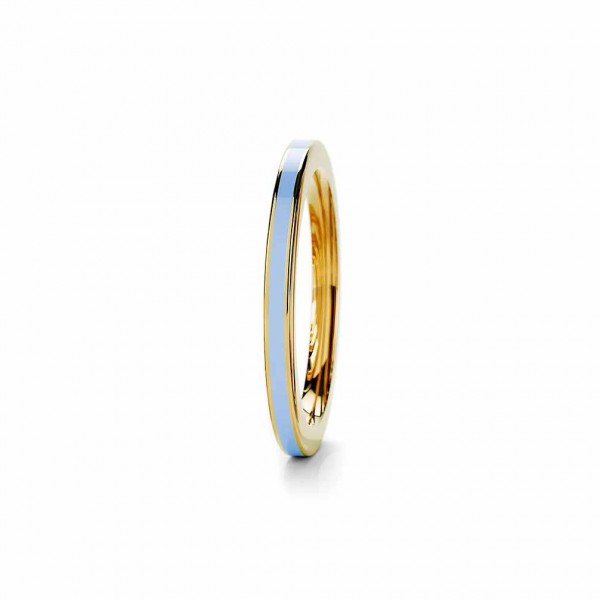 Niessing Ring Setario Line Gelbgold Emaille Ice Blue