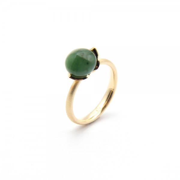 Noen Ring Dolce Silber vergoldet Jade